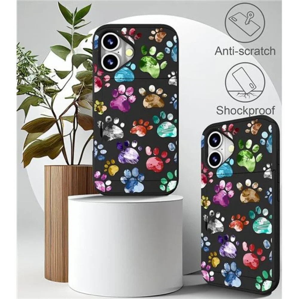 Compatible with iPhone 17 Case with Card Holder Cute Shockproof Drop Protection